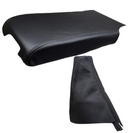 JPstraps - For Landroverdiscovery 3 RL3 Models 2004 to 2009 Cover for Gear Lever + Armrest 100% Leather Colour Black