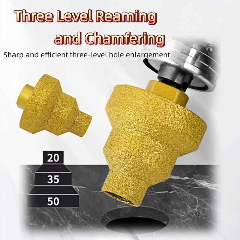 Diamond Step Drill Bit Set (20mm/35mm/50mm) - M10 Thread Hole