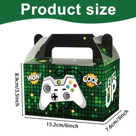 24 Pack Video Game Party Boxes Gamer Party Favor Candy Treat Bags Gaming Birthday Goodies Valentine's Day Gift Boxes for Kids Birthday Baby Shower Party Decorations Supplies