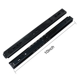 Drawer Slides 10 Inch Ball Bearing Full Extension 2 Section Slide Track Mounting Drawer Runners Slider for Cabinet Home Furniture, 2 Pack (Black 10 inch)