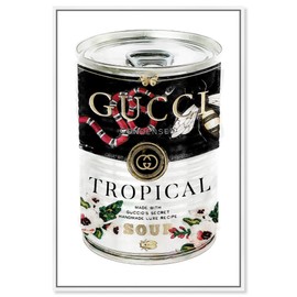 The Oliver Gal Artist Co. Fashion and Glam Framed Wall Art Canvas Prints 'Italian Luxe Soup Can Home Décor, 20 in x 30