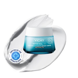 Vichy 100H Moisturising Boost Face Cream for Normal and Dry Skin, with Hyaluronic Acid, Minerals, Niacinamide (B3), Squalane & Lipids, Strengthens and Regenerates, Fragrance-Free, Minéral 89, 50 ml
