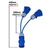 SPARES2GO 16A Splitter Cable 240V Caravan Motorhome 2 Way Hook