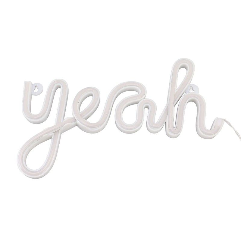 LED Neon Sign Yeah Shape Wall Decor Neon Night Light