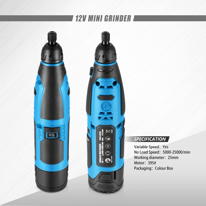 DNA MOTORING TOOLS-00163 Cordless Rotary Tool 12V Variable Speed Rechargeable