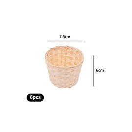 Bamyli 6Pcs Mini Woven Baskets,Small Basket,Wooden Bamboo Weave Baskets,Woven Flower Fruit Baskets,Rattan Storage Baskets For Craft Decoration Picnic Baskets
