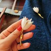 Inateannal Tulip Flower Enamel Brooch Pin Elegant Magnolia Lapel Pin