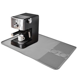 Autotechnx Silicone Coffee Mat,Dish Drying Mat with Raised Edges,Non-slip Coffee Pad for Kitchen Counter,Heat Resistant Versatile Drainer Mat,Fit Coffee Machine Espresso Machine Dish Rack,24" x 16"