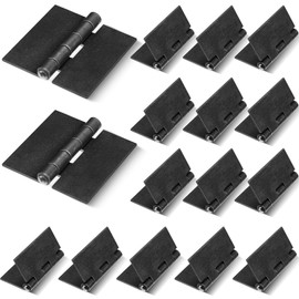 Therwen 16 Pcs Heavy Duty 3" Weldable Hinges 12 Ga Long Lasting Steel Butt Hinge Corrosion and Rust Resistant Metal Weld on Hinges for Heavy Gates Doors Trailer, Dark Gray