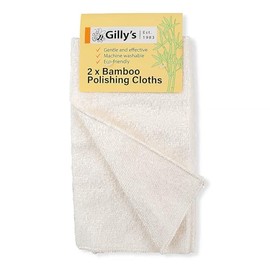 Gilly’s Bamboo Polishing Cloths - 2 Pack | Eco-Friendly | Soft & Reusable Cloths for Buffing Oils, Waxes & Polishes | Ideal for Cleaning & Finishing Timber & Surfaces
