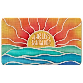 WARDOS Hello Sunshine Door Mat, Retro Coastal Ocean Beach Sunshine Doormat for Front Door Indoor Outdoor Entrance Porch, Summer Welcome Mat Outside, Retro Bath Mat, 17x30 Inches