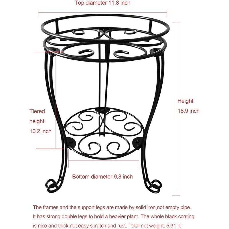 11.8 inches Diameter Tall Metal Plant Stand for Indoor or