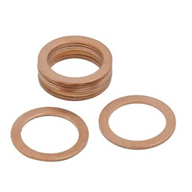 X AUTOHAUX 10pcs 19mm Inner Diameter Copper Washers Flat Sealing Gaskets Ring