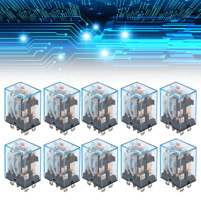 10Pcs Coil Power Relay Small Intermediate Electromagnetic 8 Pin 2