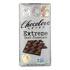 UD_Chocolove Xoxox-Case of 12 for Extreme 3.2 Oz Dark Chocolate Bars Bittersweet Solid Pasty in Bulk Packaging