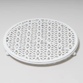 Pearl Metal Steel Lace Round Pot Trivet HB-3278 White, 7.5 x 0.6 inches (19 x 1.5 cm)