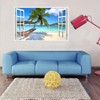 Rajahubri Beach Seascape Window Wall Sticker Palm Tree and Hammock
