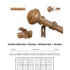 Wood Curtain Rods for Windows 48 to 84 Inch, 1