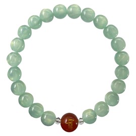 HZYURUO Beaded Bracelets for Women & Men, 8mm Round Acrylic Crystal Bracelet for Women with 10mm Lucky Agate Bead, Beaded Bracelets