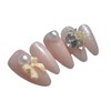 Blush Petal Handmade Nail Tips - Coffin Ballet / 홍당무페탈