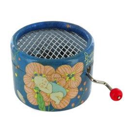 Round Music Box/Music Box with Hand Crank Made of Cardboard - Lullaby - Good Evening Good Night (J. Brahms)