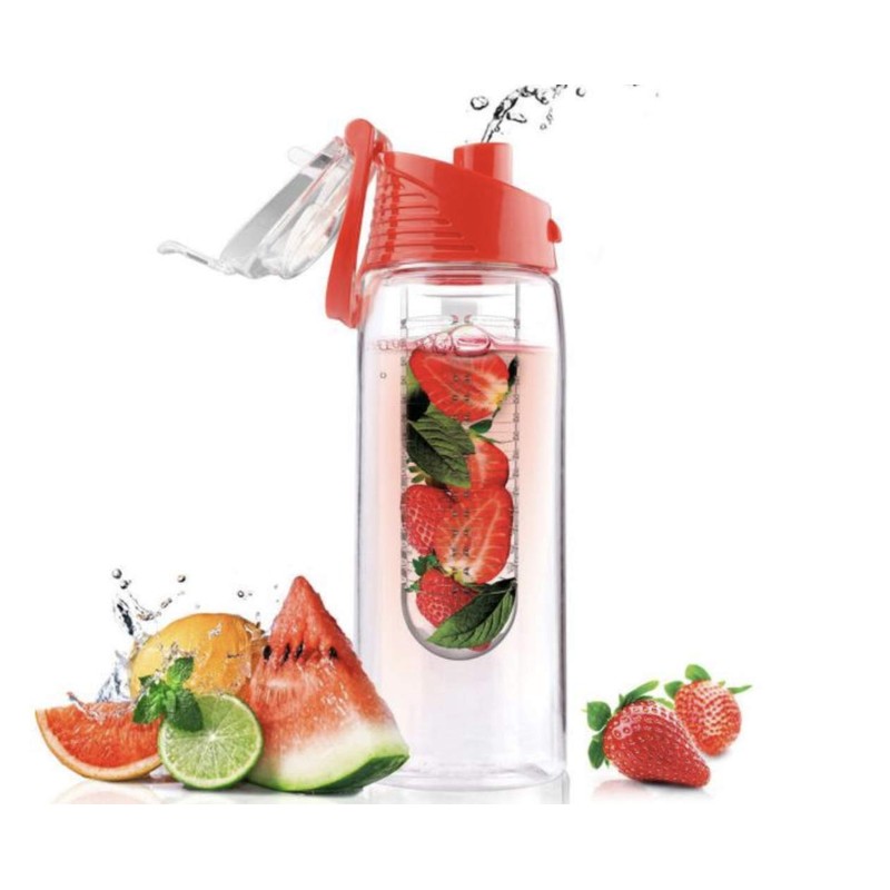 asobu FLAVOUR IT 2 GO Flavored Water Bottle, Red, ANDFN-RD