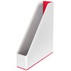Leitz Wow A4 Magazine File, Dual Colour White/Red, Vertical Storage