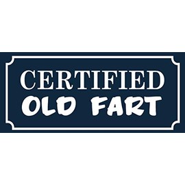 Certified Old Fart 2pack, I Make Decals ®, Funny, Humor, Hard Hat, Lunch Box, Tool Box, Helmet Stickers 1 inch x 2.3 inch