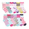 Jefferies Socks Girls Fun Fashion Cats/Dots/Stripes Pattern Variety Crew Socks