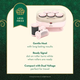 Wicked Glinda Hot Roller Set by Conair - Hot Rollers for Long, Medium, and All Hair - Hair Curler - Hair Roller Clips Included - 1 1/2-inch Rollers