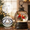 Christmas Village Snow Globe Lighted Cardinal Holly Scene, Musical Snow