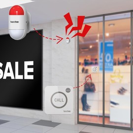 taoctee Panic Button Alarm for House Remote Control Office Siren Alarm System Sound & Light Emergency Panic Button for Security,Elderly,Home,Shop,Business,Luxury Store(Battery Operated & USB Charging)