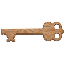 Wooden Mallet 5-Hook Key Holder, Light Oak