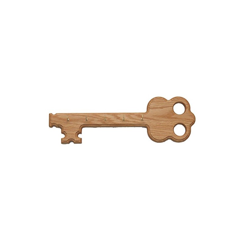 Wooden Mallet 5-Hook Key Holder, Light Oak