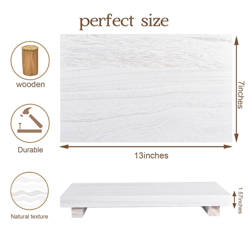 Small Wood Tray Pedestal Stand Farmhouse Bathroom Decor Decorative Wooden