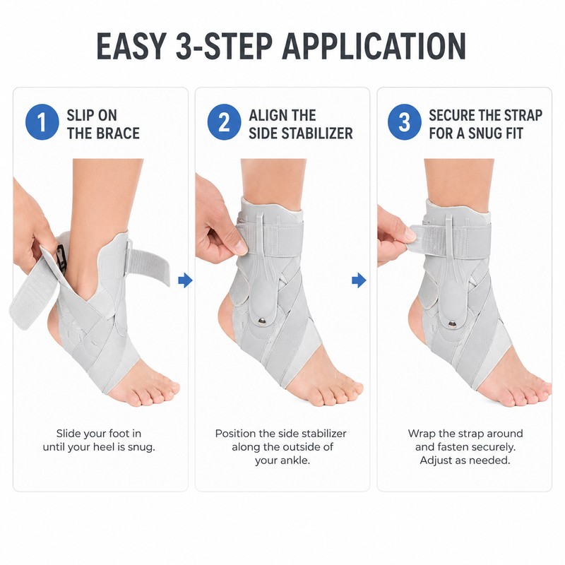 Adjustable Ankle Support Brace – Breathable Compression Stabilizer for Running,