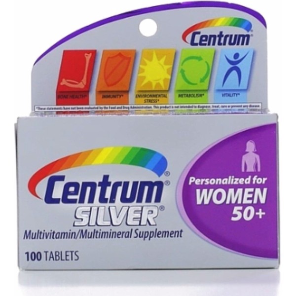 Centrum Silver MultivitaminTablets, Women 50+, 100 ea (Pack of 4)