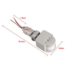 LED Outdoor 90~250V 180 Degree Infrared PIR Motion Sensor Detector Wall Light Switch Gray Motion Sensor detects Sensor Detector Inductor Switch