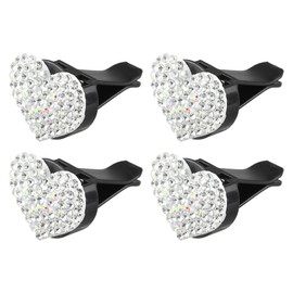 X AUTOHAUX 4pcs Car Air Conditioner Outlet Vent Heart Shape Clips White