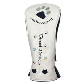 Golf sahc1741 Smile Agent Paw Embroidered Paw Series Driver Fairway Utility Head Cover (White, Driver)