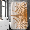 Mid Century Modern Shower Curtain, Abstract Minimalist Sun Aesthetic Bath