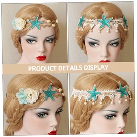 IWOWHERO Stylish Women Headband Set: Pearl and Lace Shell Decorated Elastic Fit Hair Accessory for Occasions