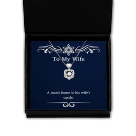 A Mans Home is his Wifes Castle. Collar de plata con nudo de corazón para esposa, regalos baratos para esposa, Navidad, Año Nuevo, Día de San...      