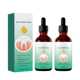 2PCS Gotas para el Crecimiento y Reparación de Encías - Gotas para el Cuidado Bucal - Tratamiento de Atrofia Periodontal - Reparación de Las Encías - Cuidado Bucal Intensivo - Fórmula Avanzada