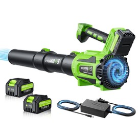 Leaf Blower Cordless, 650CFM Electric Leaf Blower with 2 x 5.0Ah Batteries and Charger, 6-Speed Modes, Brushless Motor, Powerful Blowers for Lawn Care, Yard, Patio, Dust, Blowing Leaves