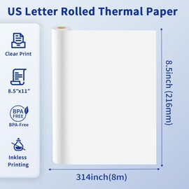 MFLABEL Thermal Printer Paper 8.5 x 11 Inch US Letter Size A4 Thermal Paper for Portable Printer Quick-Dry Folded Thermal Paper Compatible with Most Thermal Printers 100 Sheets