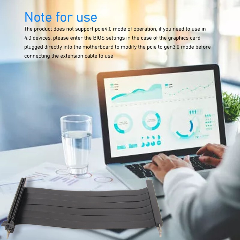 PCIE 3.0 X16 Riser Cable 180 Degree High Speed Flexible