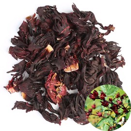 TooGet Organic Dried Hibiscus Flowers, 100% Natural Premium Quality Whole Flower Not Cut, Herbal Teas Wholesale, Top Grade - 4 OZ