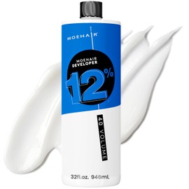 MOEHAIR Hair Developer 12% Hydrogen Peroxide | 40 Volume Developer | Lifts up to 6 Levels | Professional-Use 40V Developer | High Lifting Action | Paraben-Free | Peach Fragrance – 32 Fl. Oz