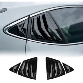 CKE for 9th Gen Camry LE SE XLE XSE Compatible with Toyota Camry 2025 Accessories Sporty Car Exterior Rear Side Window Louvers Air Vent Scoop Shades Cover Trim Blinds -Glossy Black
